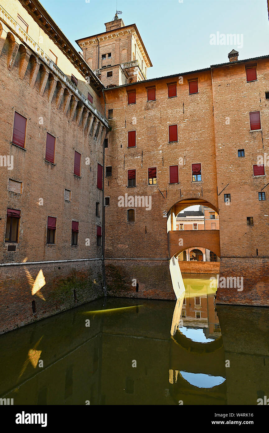 Castello Estense, Ferrara, Emilia-Romagna, Italien Stockfoto