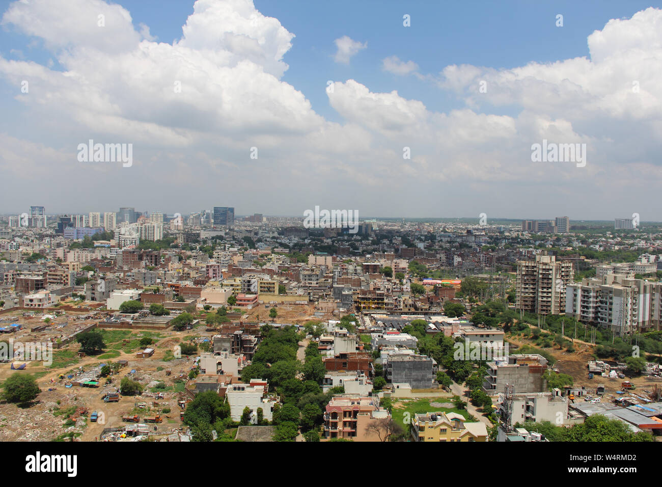 Erhöhte Ansicht einer Stadt, Gurgaon, Haryana, Indien Stockfoto