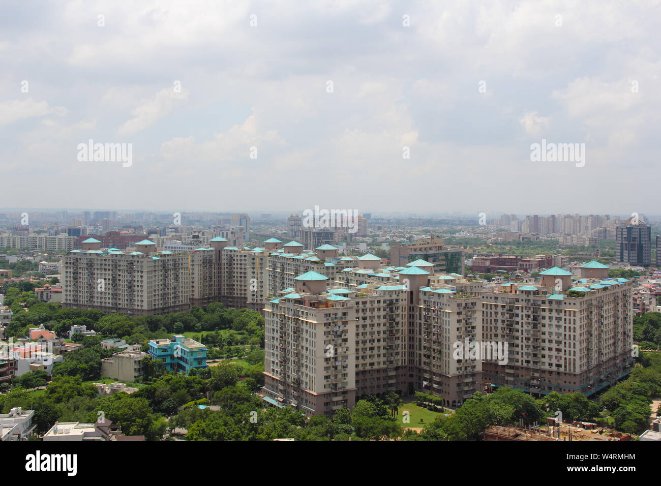 Erhöhte Ansicht einer Stadt, Gurgaon, Haryana, Indien Stockfoto