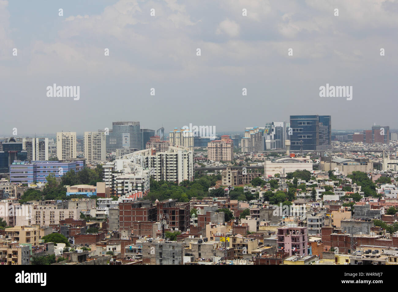 Erhöhte Ansicht einer Stadt, Gurgaon, Haryana, Indien Stockfoto