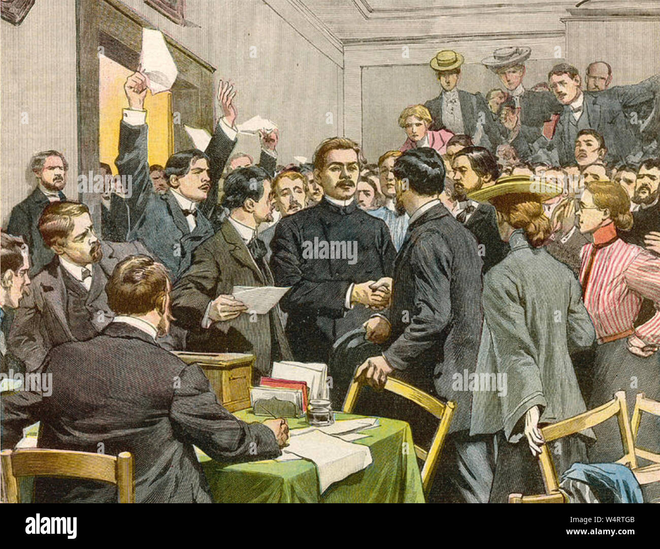 MAXIM GORKI (1868-1936) Russische und Sowjetische Schriftsteller. Bei einem nicht identifizierten Konferenz über 1906 begrüßt Stockfoto MAXIM GORKI (1868-1936) Russische und Sowjetische Schriftsteller. Bei einem nicht identifizierten Konferenz über 1906 begrüßt Stockfoto