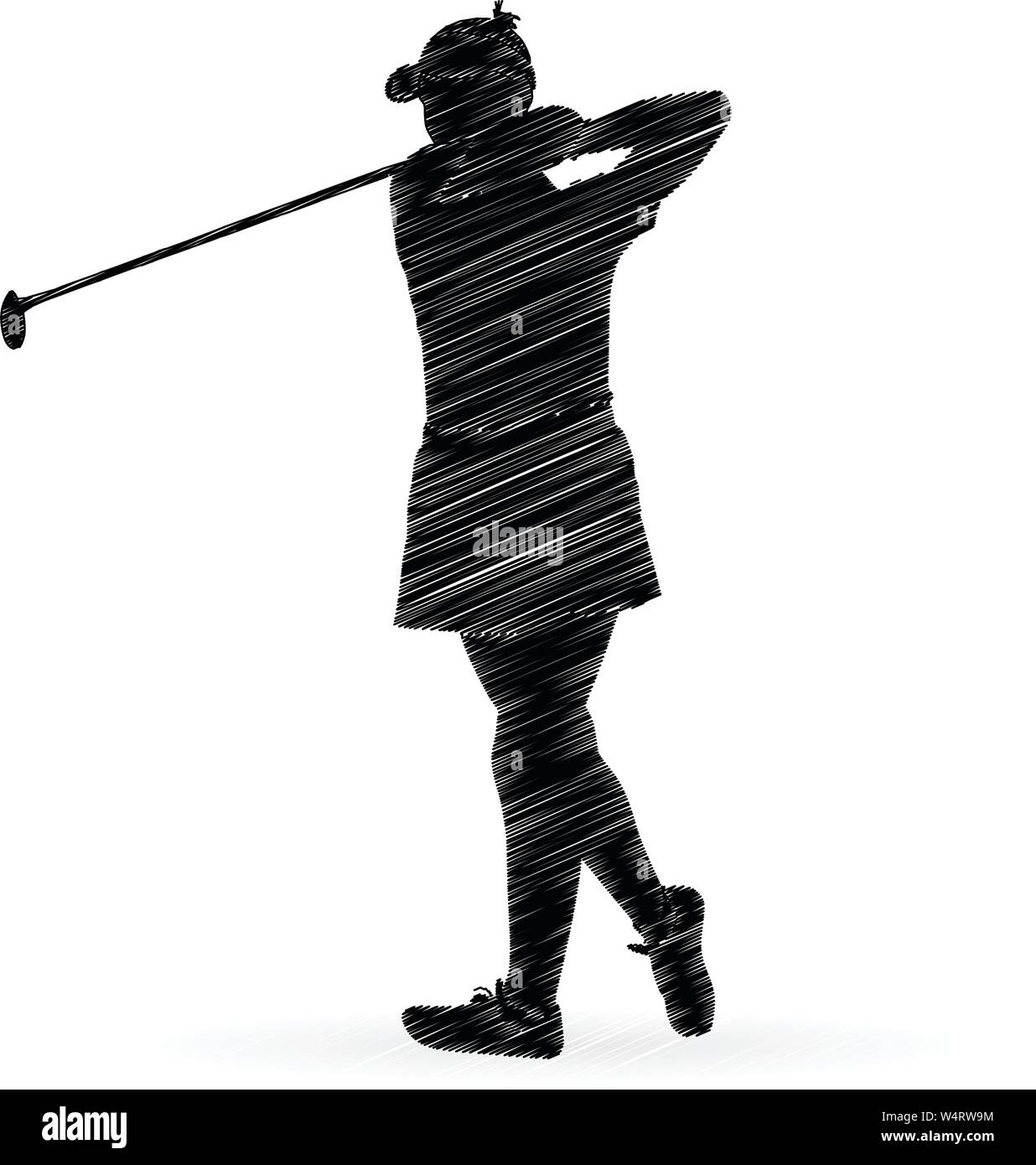 Vektor Silhouette einer Frau Golf player Stock Vektor