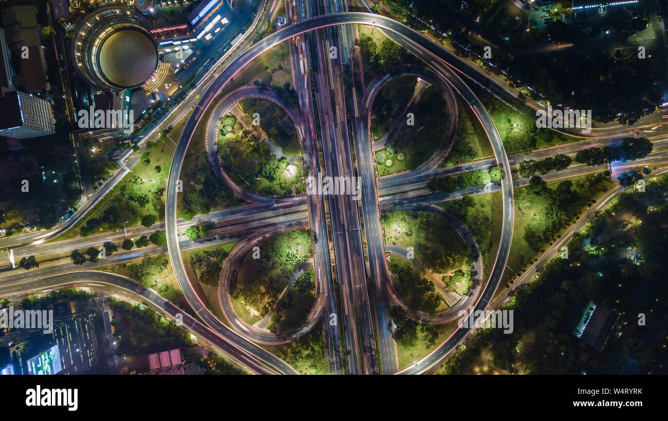 Luftaufnahme von semanggi Interchange, Jakarta, Indonesien Stockfoto