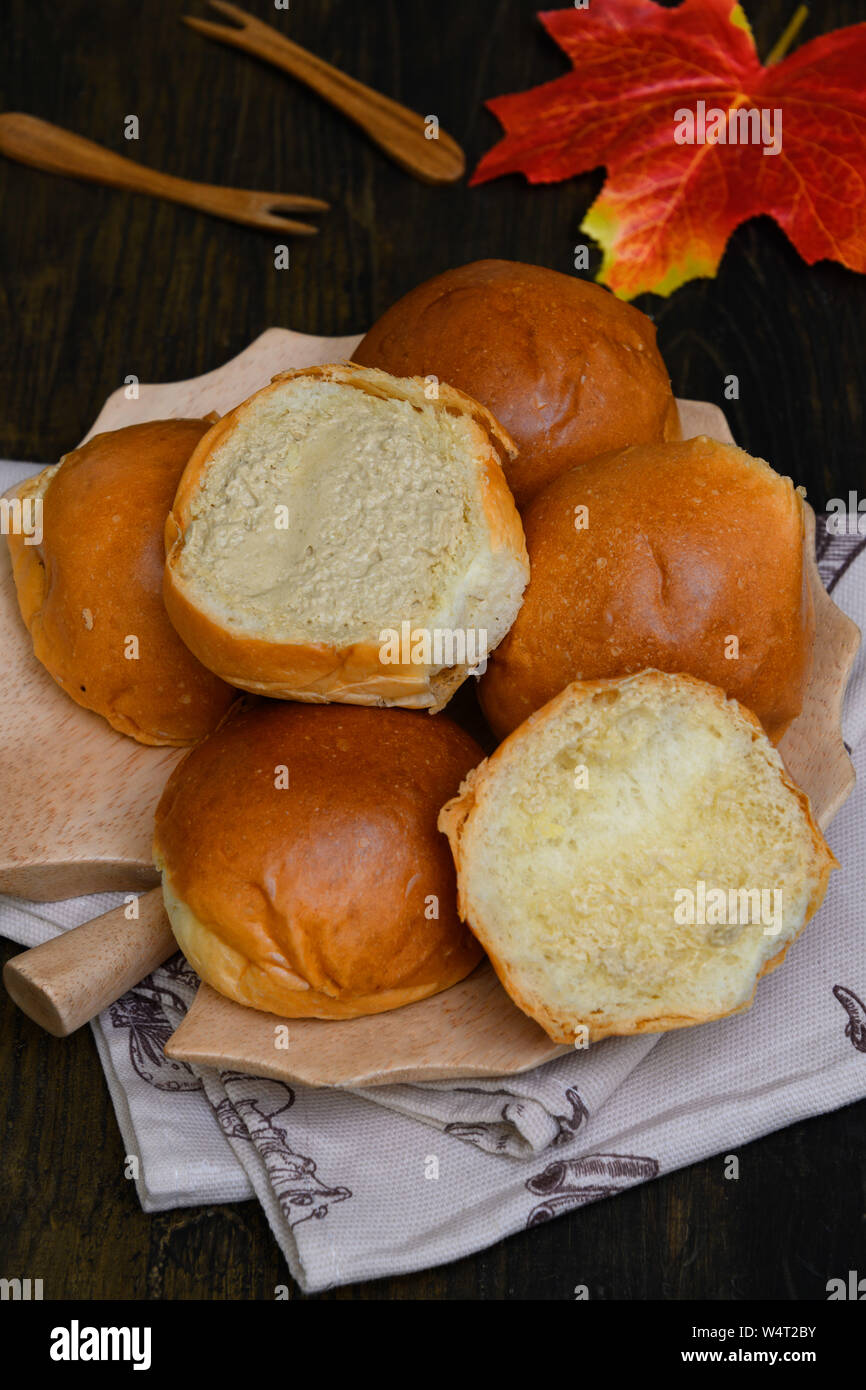 In der Nähe von Brötchen Stockfoto