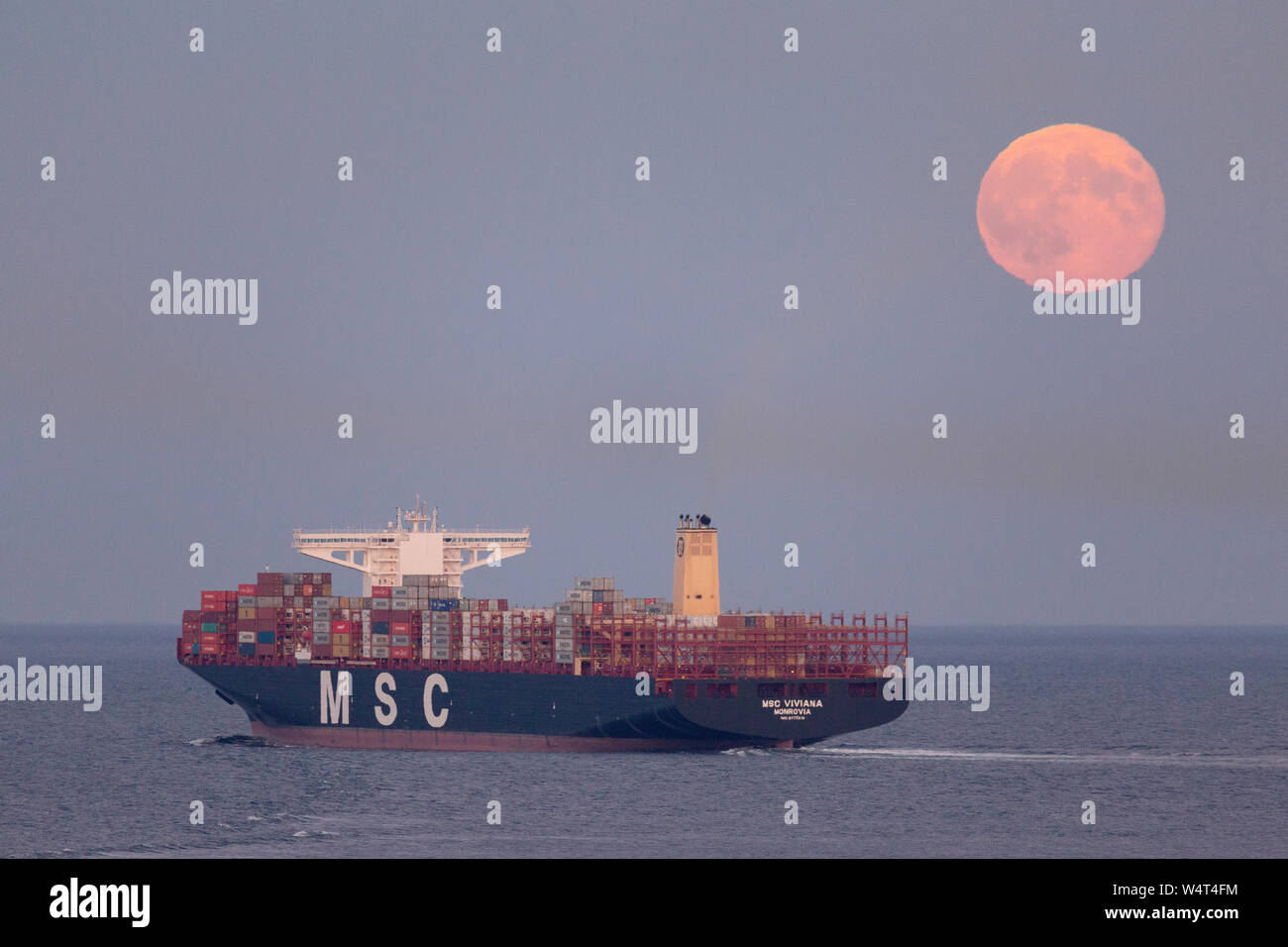 Eine riesige Containerschiffe von MSC Stockfoto