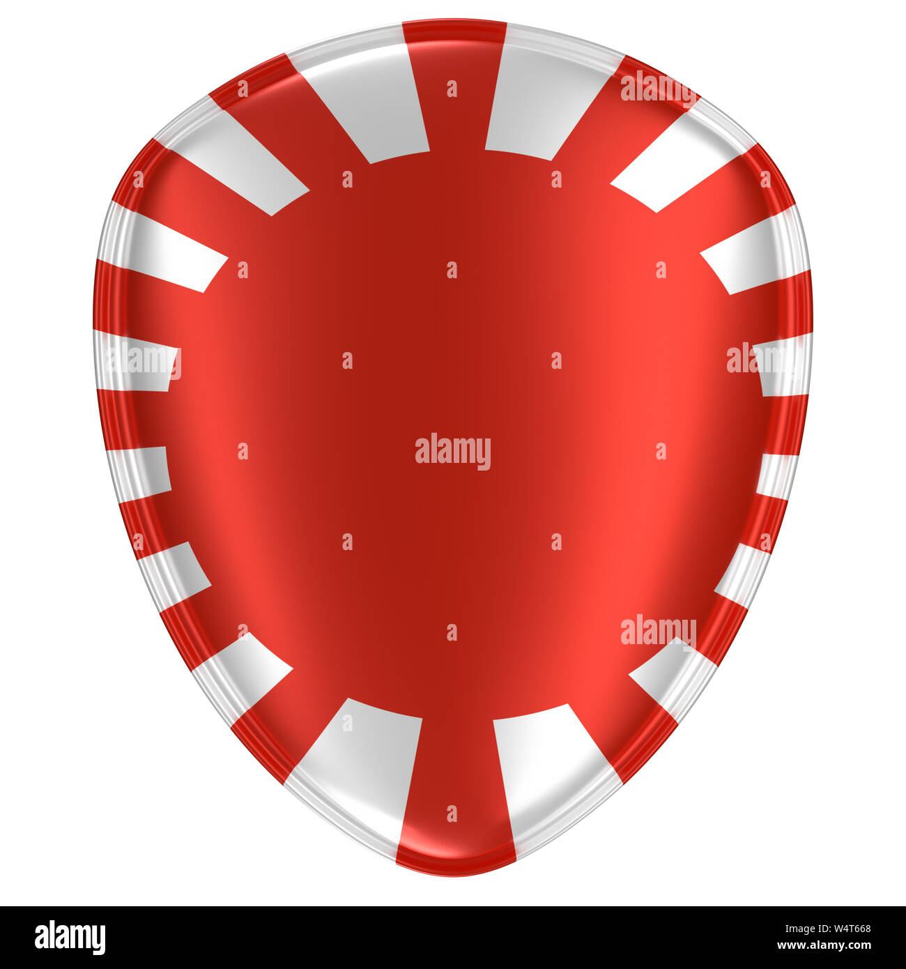 3D-Rendering eines imperialen Japan Flagge Symbol auf weißem Hintergrund. Stockfoto