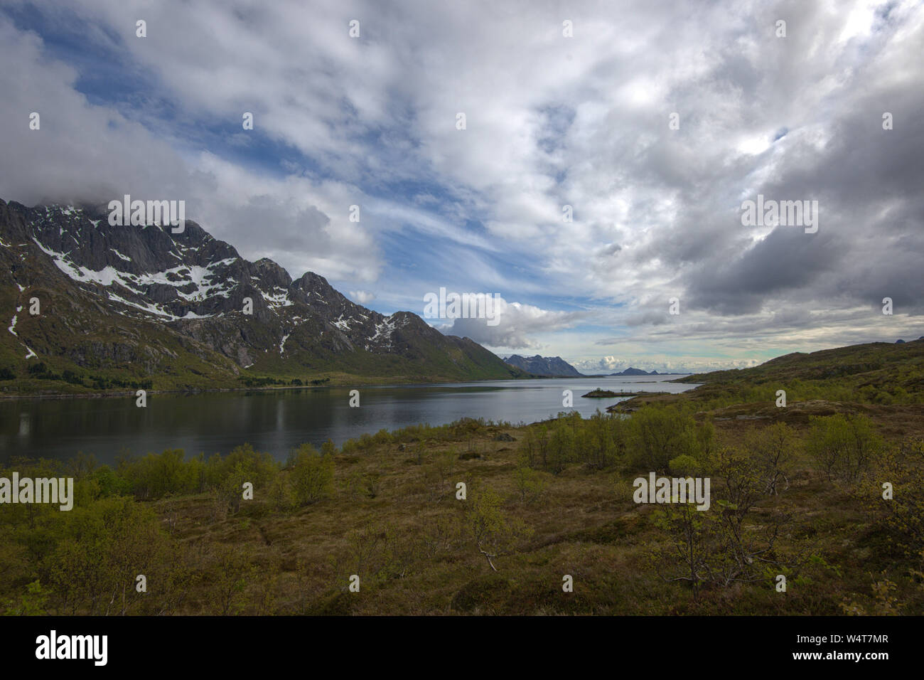Austnesfjorden, Vagan, Austvagoya, Lofoten, Nordland, Norwegen Stockfoto