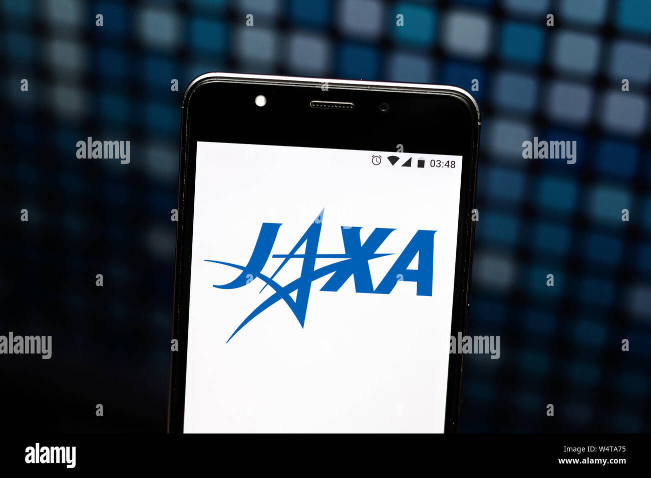 Juli 24, 2019, Brasilien: In diesem Foto Illustration der Japan Aerospace Exploration Agency (JAXA) Logo auf dem Smartphone angezeigt. Credit: Rafael Henrique/SOPA Images/ZUMA Draht/Alamy leben Nachrichten Stockfoto