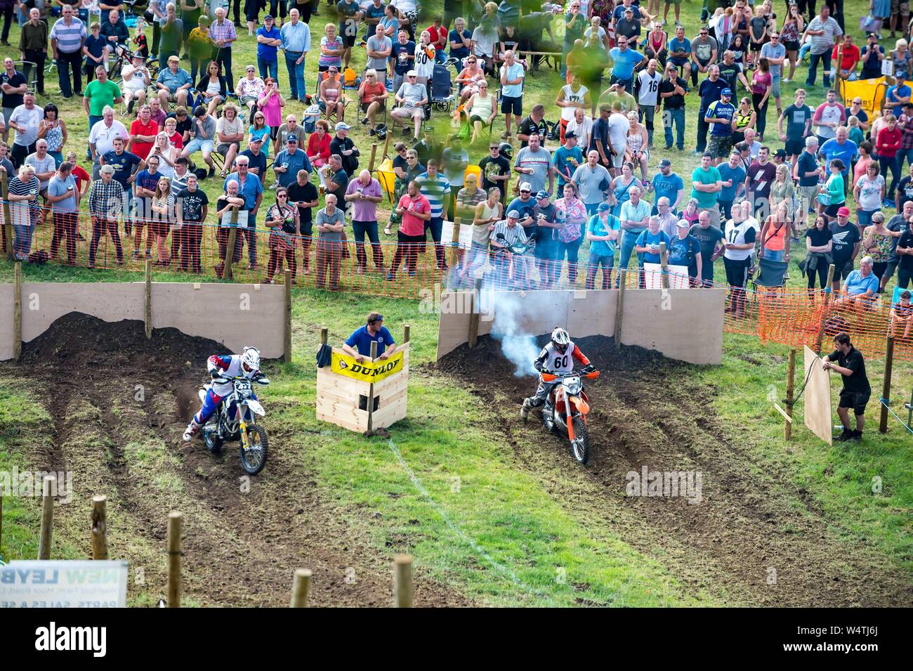 Bainbridge & District Motor Club jährliche Hill Climb Veranstaltung in Heidelsheim, North Yorkshire, UK. Stockfoto