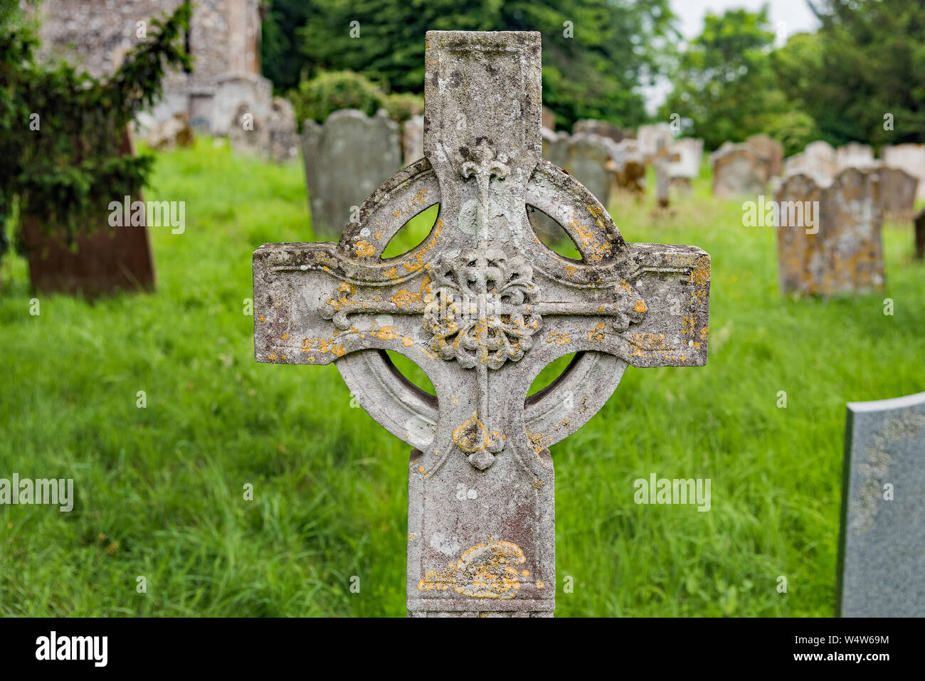 Keltisches Kreuz Grabstein Marker Stockfoto
