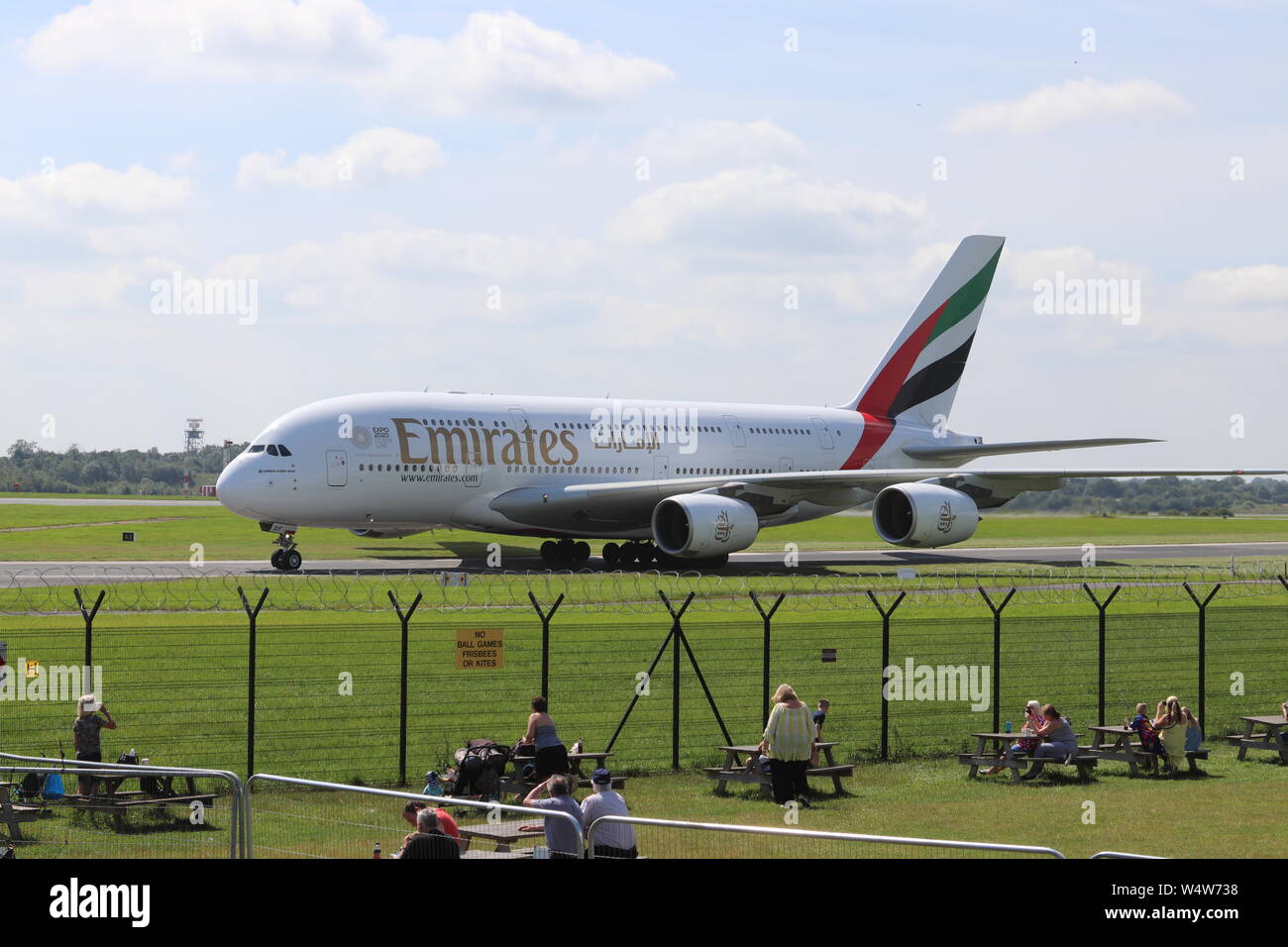 Manchester Airport Aviation viewing Park Stockfoto