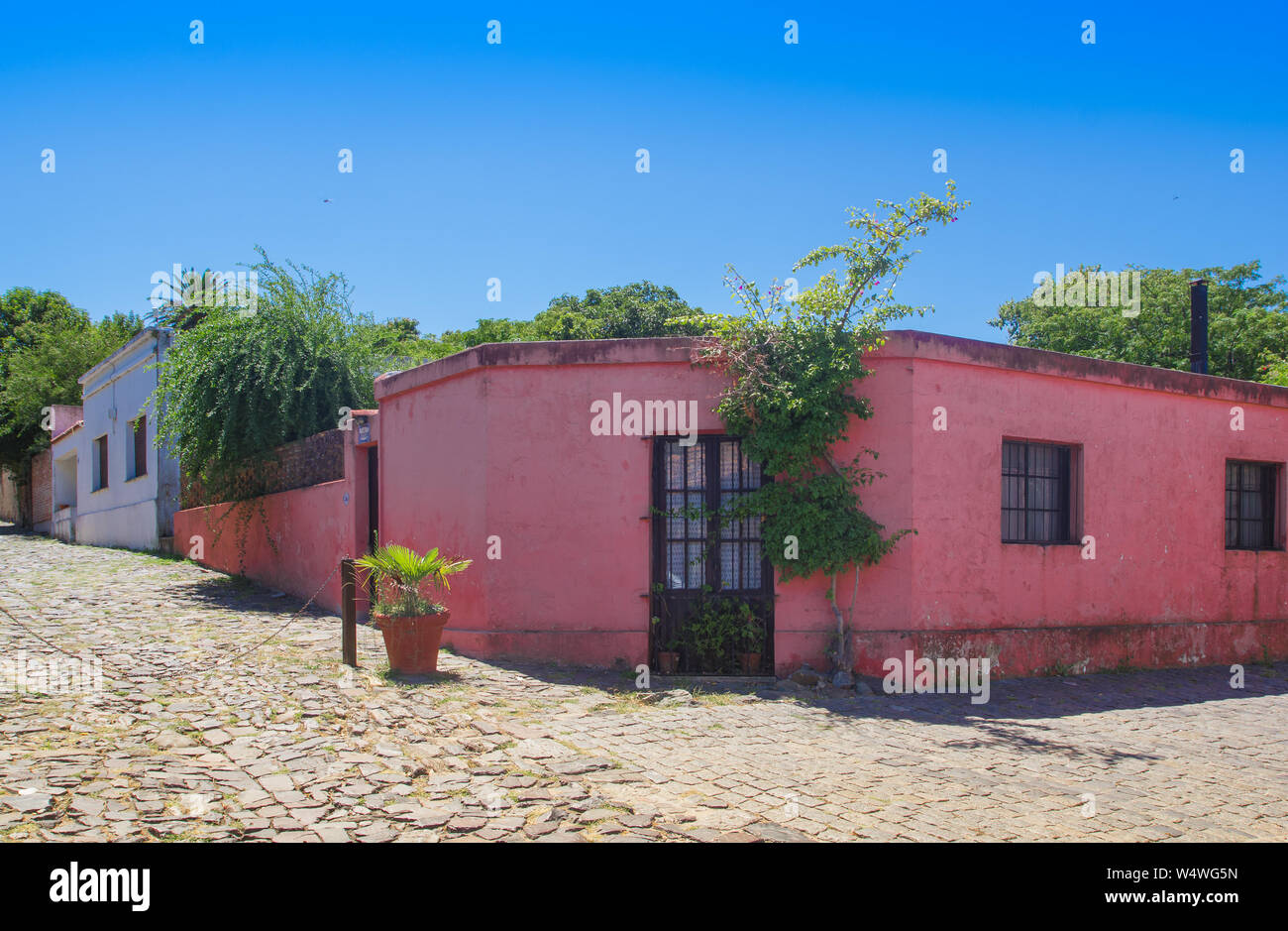 Die Straßen von Colonia del Sacramento, eine Stadt in Uruguay Stockfoto