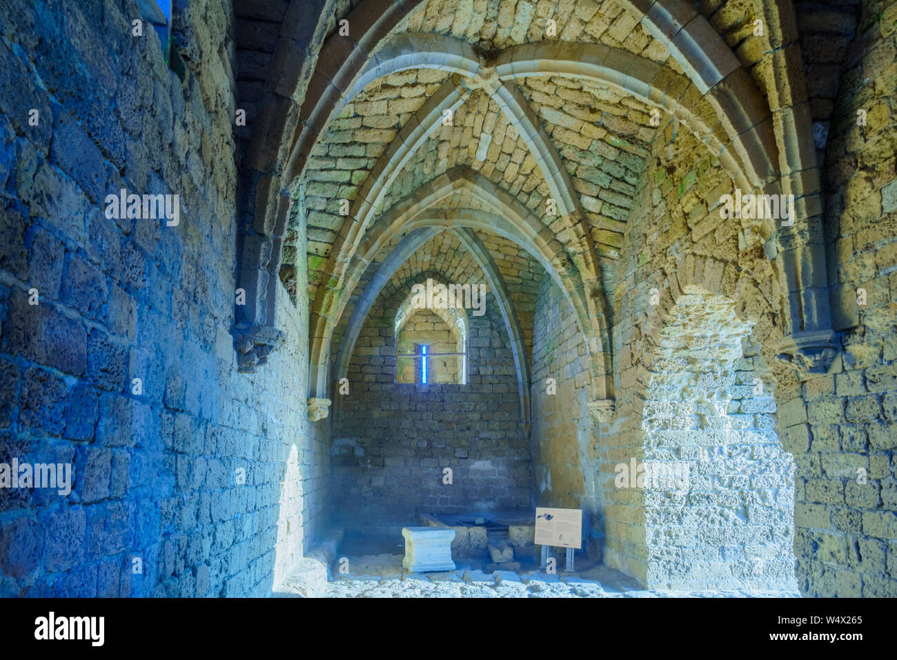 Bleibt der Kreuzfahrer Portal, in Caesarea National Park, Northern Israel Stockfoto