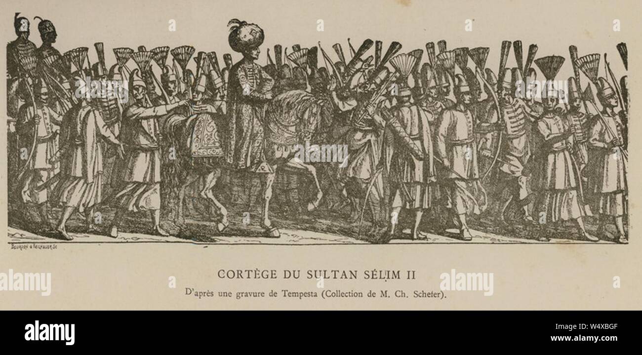 Cortège du Sultan Selim II. d'après la Gravure de Tempesta (Collection de M Ch Schefer) - Canaye Philippe Seigneur De Fresne-1897. Stockfoto