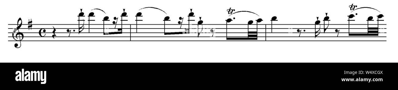 Cosi fan tutte ersten Bars n1. Stockfoto