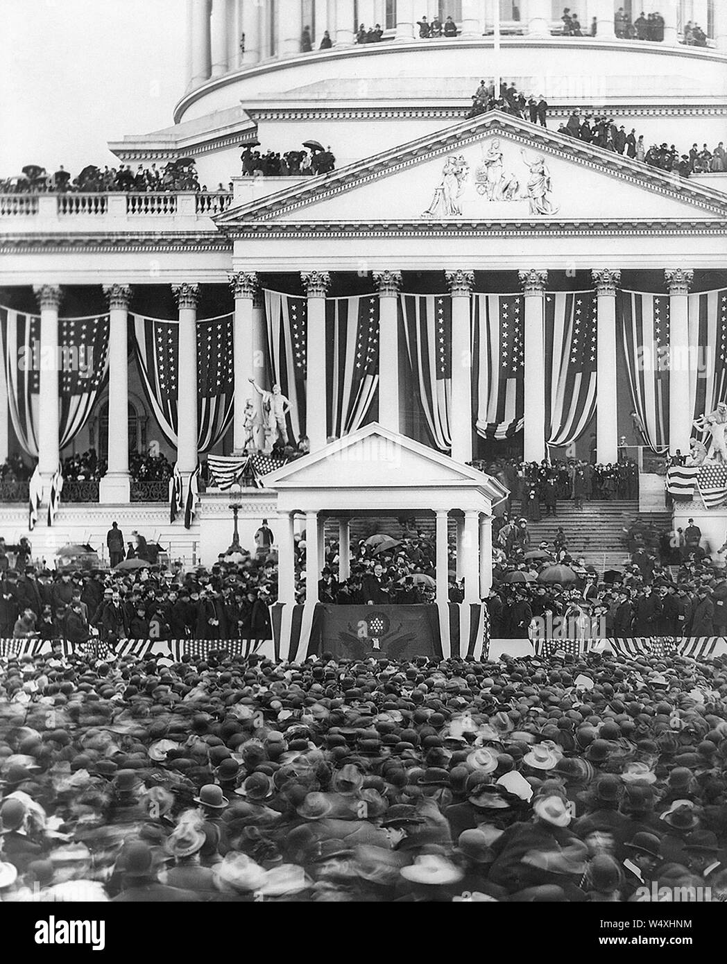 Präsident McKinley, seine zweite Antrittsrede, US Capitol, Washington DC, USA, 4. März 1901 Stockfoto