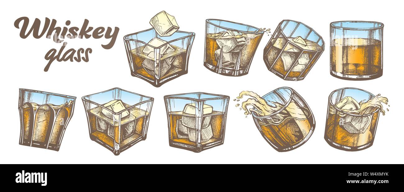 Colour Collection klassischen Irish Whiskey Glas Stock Vektor