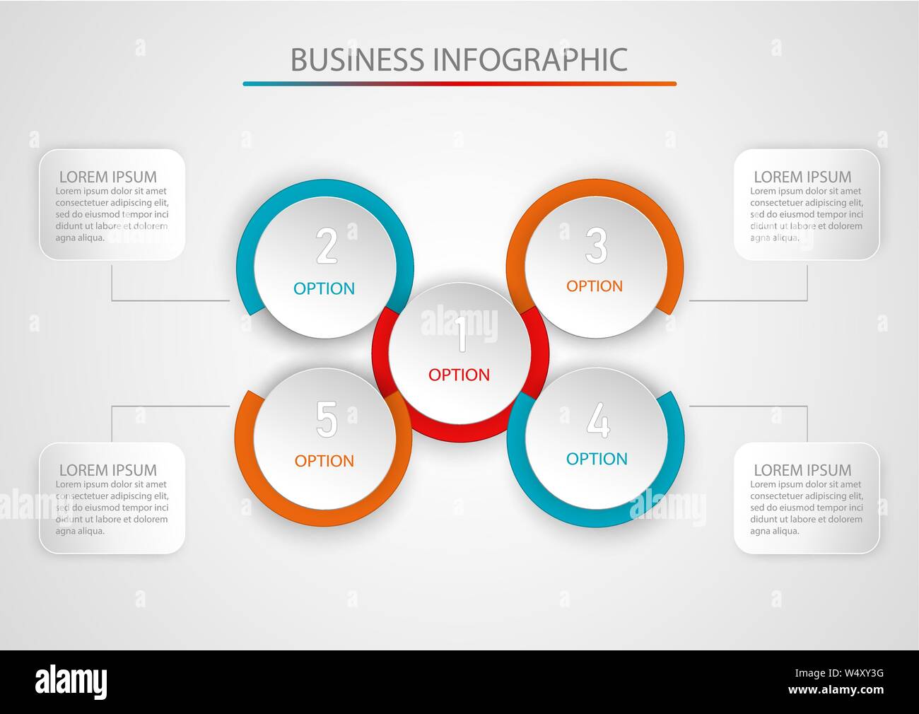 Abstrakte Infografik Vorlage mit einem fünf Schritte. Vector Illustration. Stock Vektor