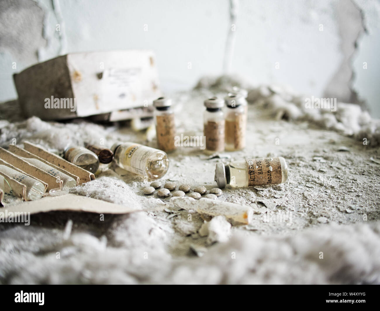 Gefunden Arzneimittel in Tschernobyl. Stockfoto