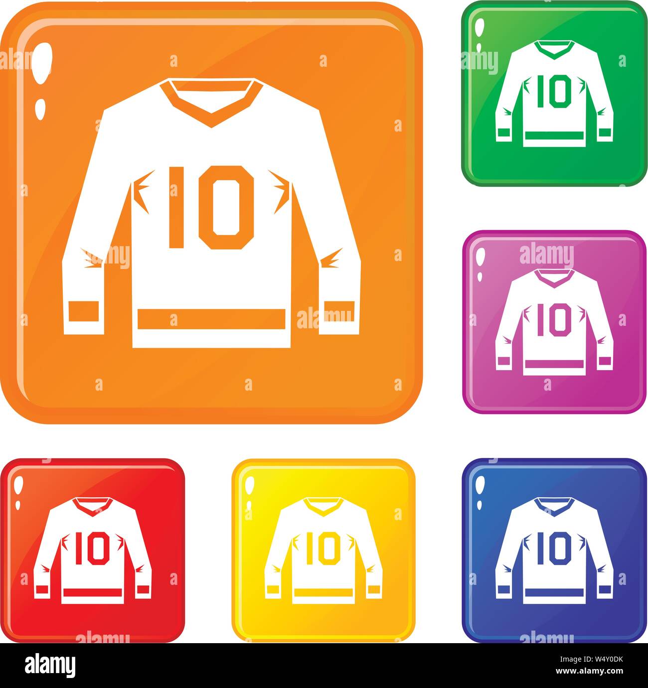 Hockey Jersey Icons Set Vector Farbe Stock Vektor