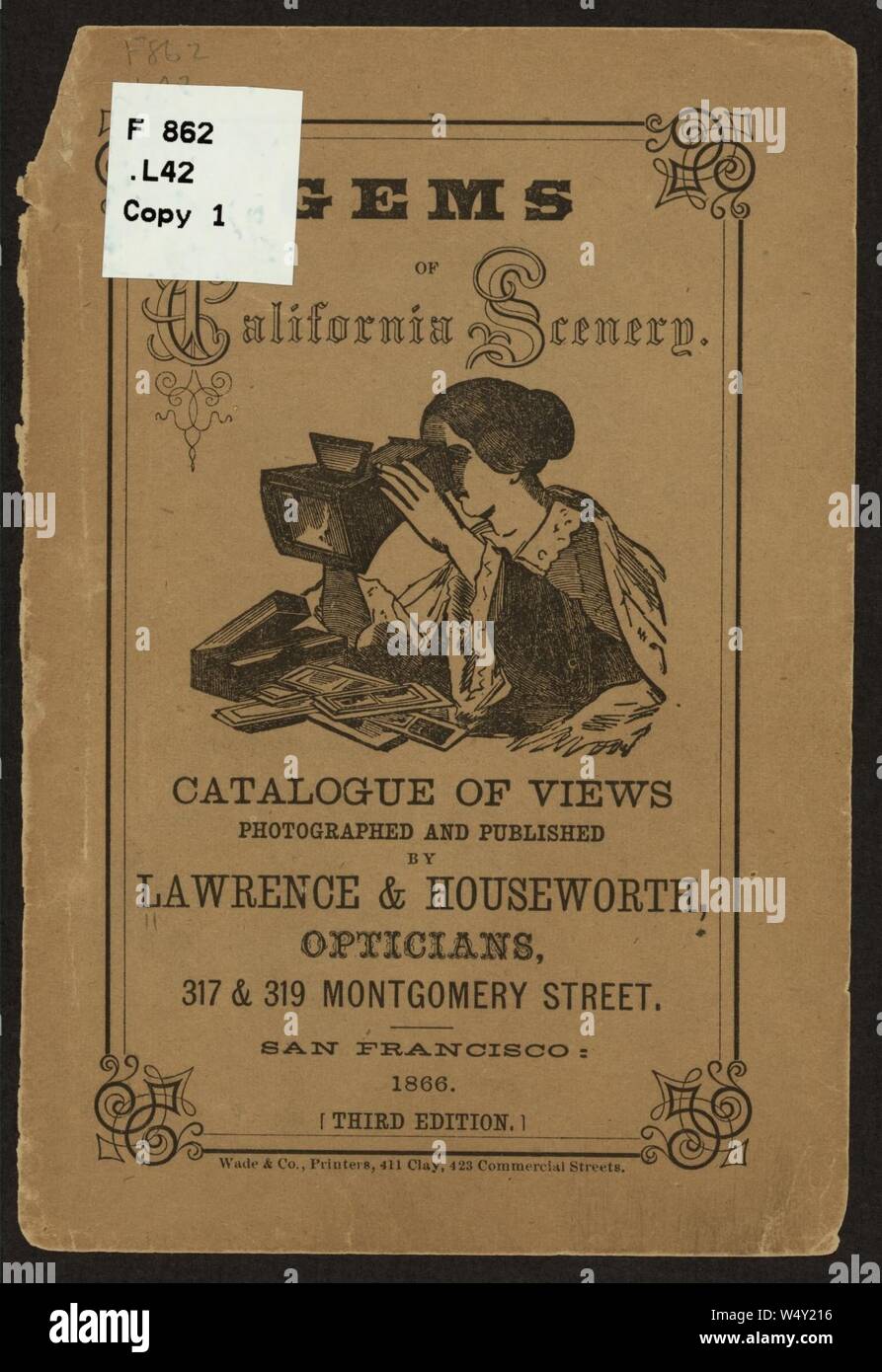 Abdeckung der Edelsteine von Kalifornien Landschaft - Katalog der Blick fotografiert und von Lawrence & Houseworth, Optiker veröffentlicht. Stockfoto