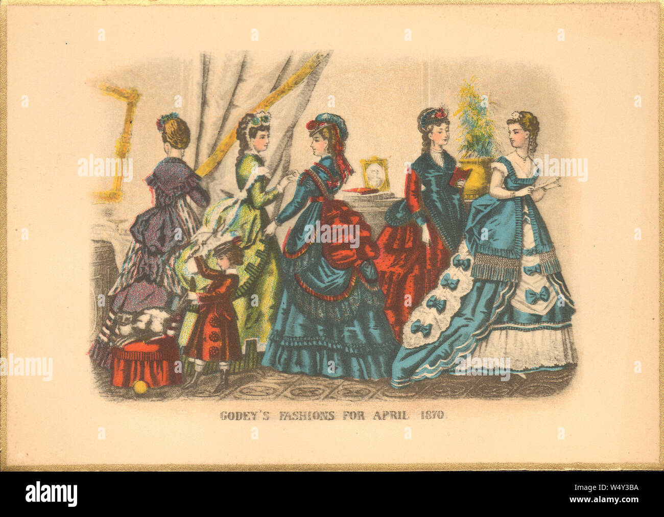 Godey's Mode für April 1870 Stockfoto