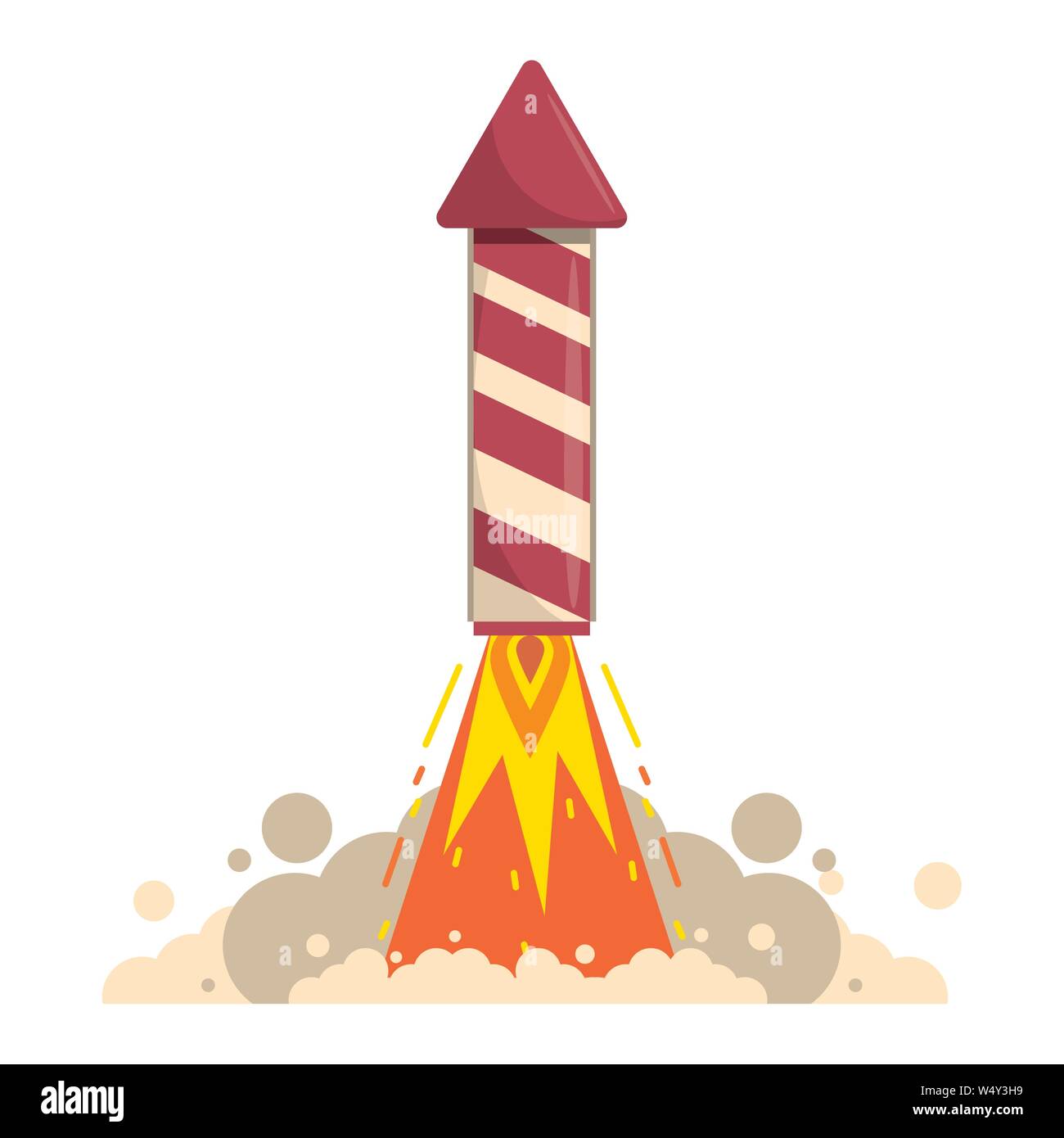 Rocket Feuerwerk Schießpulver Feuer Cartoon Stock Vektor