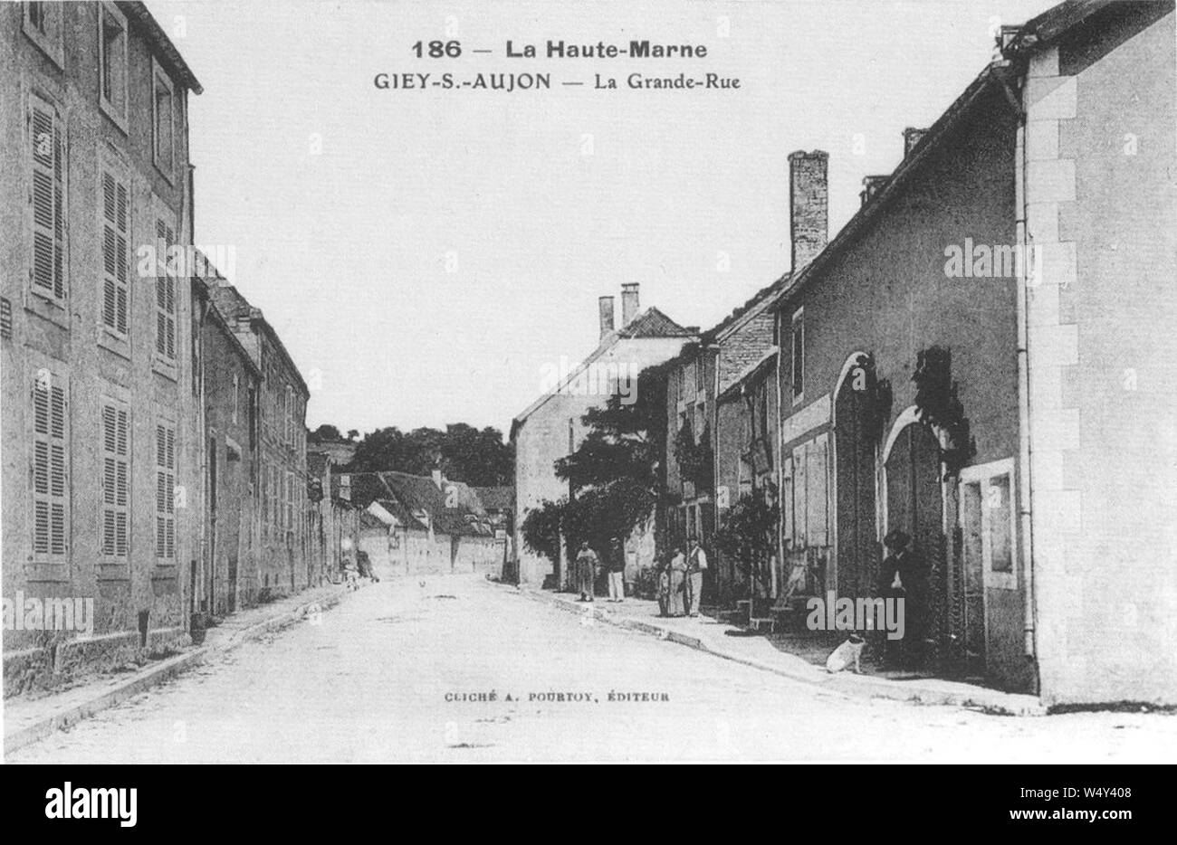 CP Giey-sur-Aujon La Grande-Rue. Stockfoto