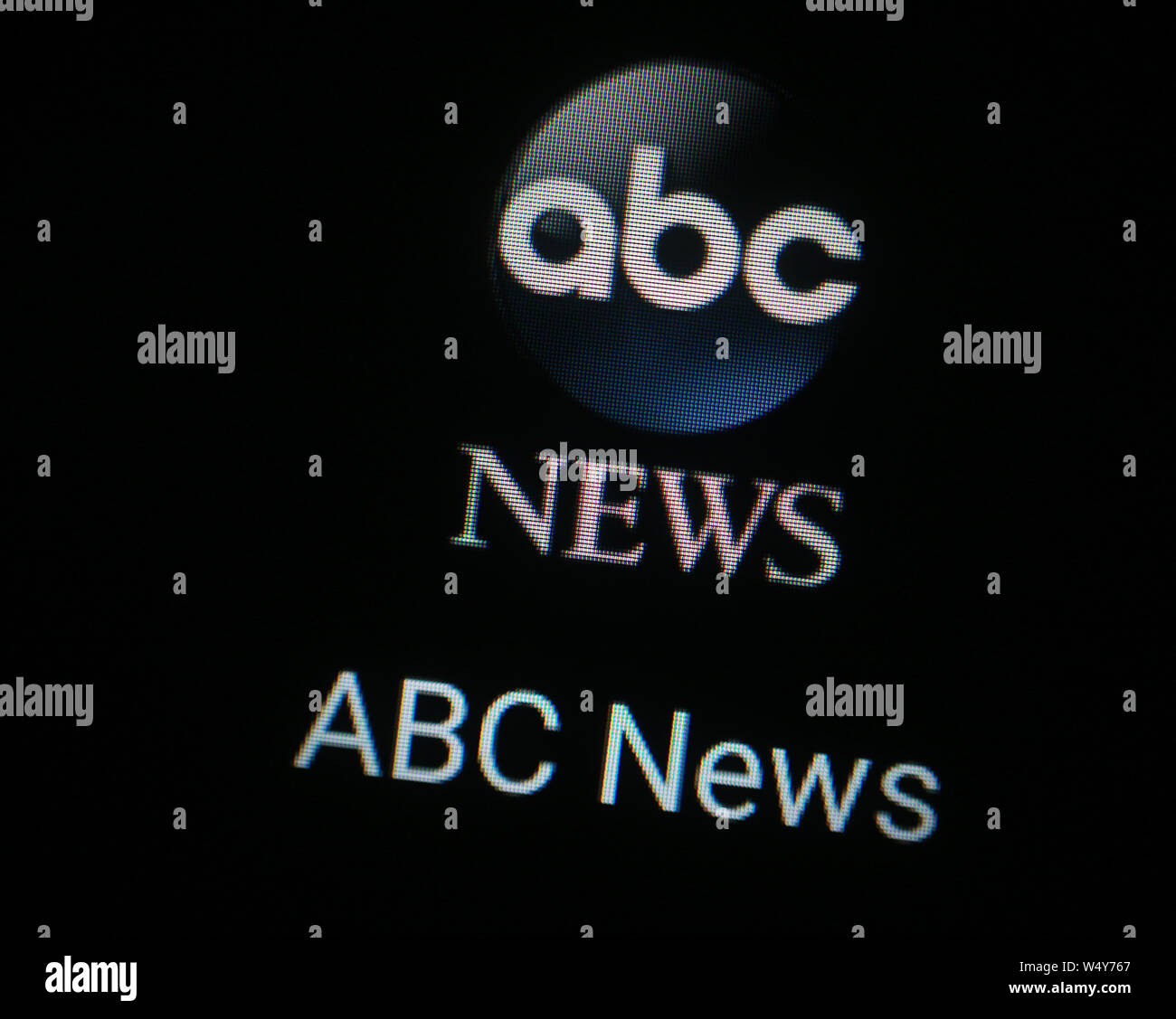 ABC Nachrichten Symbol für die Anwendung auf dem Computer angezeigt Stockfoto