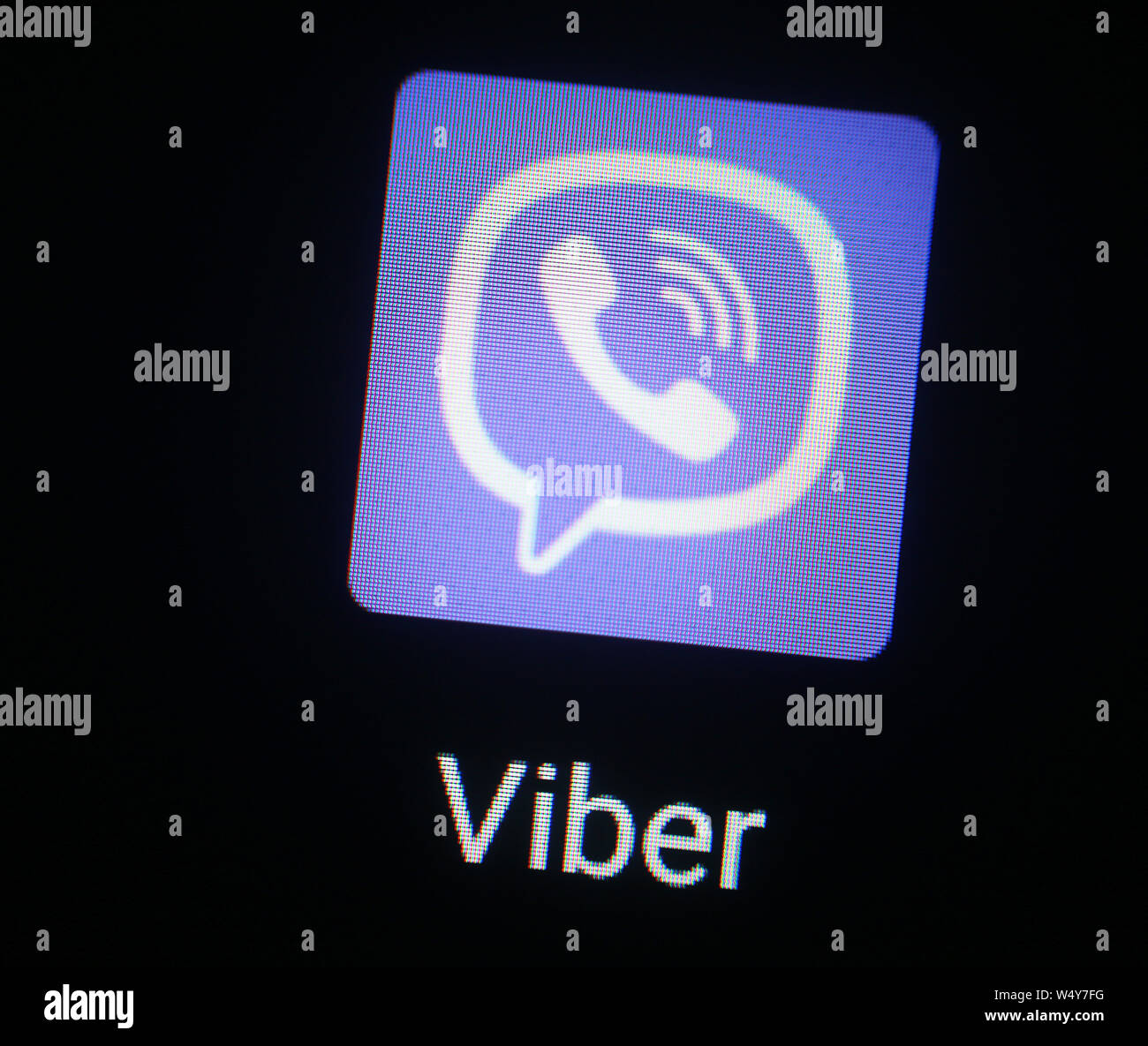 Viber Symbol für die Anwendung auf dem Computer angezeigt Stockfoto