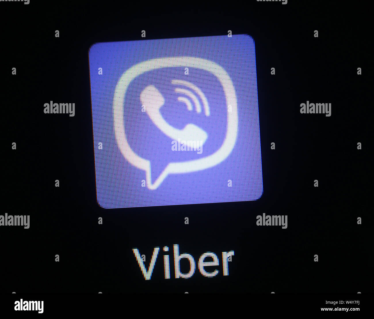 Viber Symbol für die Anwendung auf dem Computer angezeigt Stockfoto