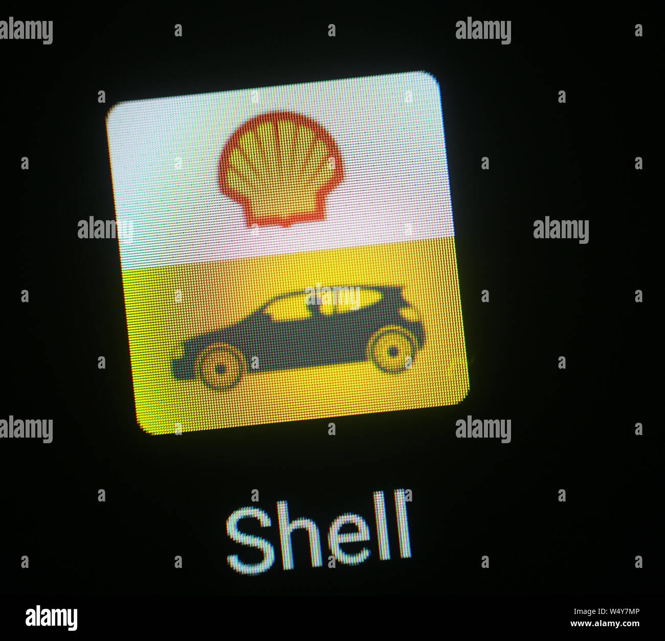 Royal Dutch Shell plc (Shell) Symbol für die Anwendung auf dem Computer angezeigt. Stockfoto