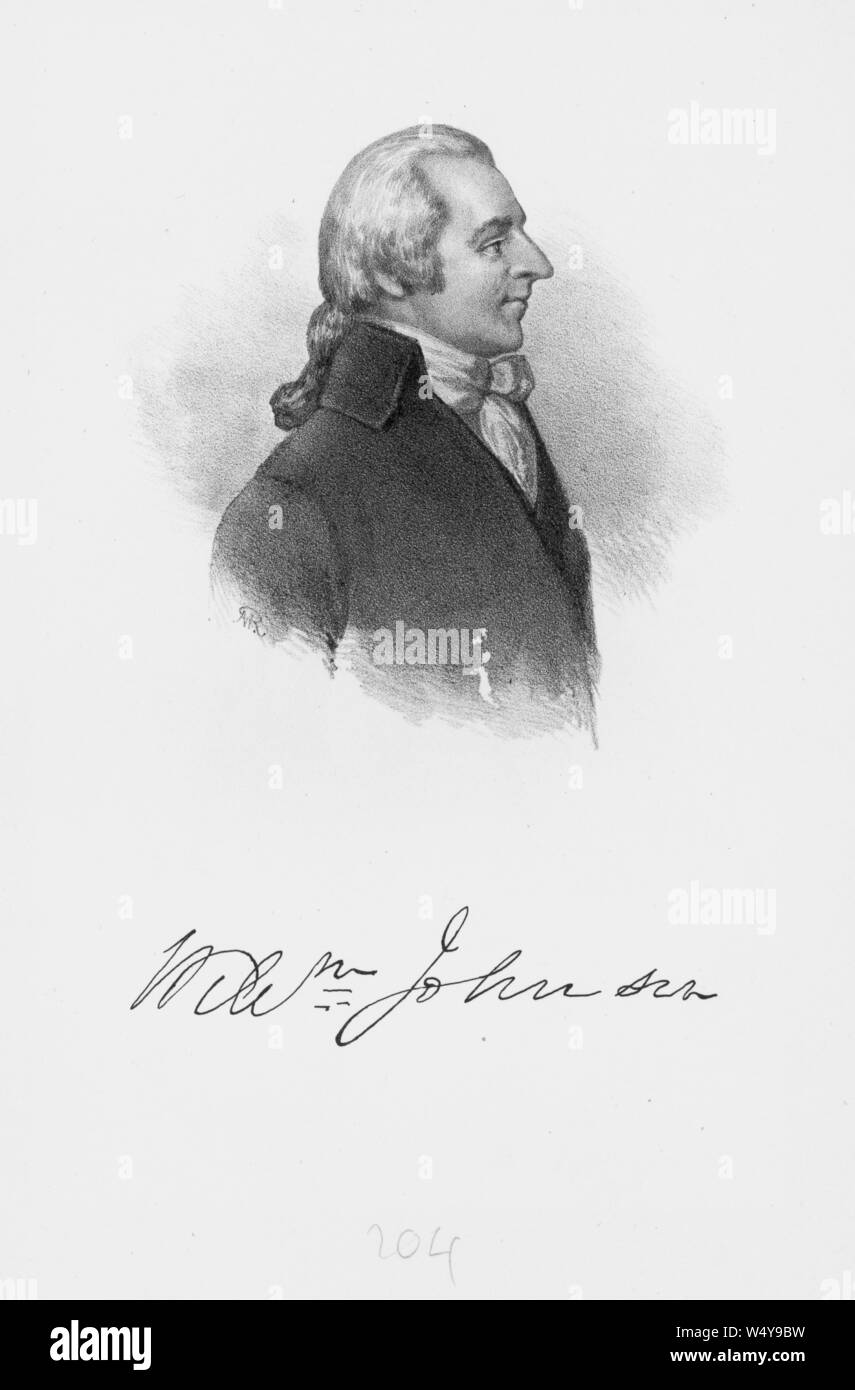 Graviert Portrait von Sir William Johnson, 1st Baronet, einem irischen Beamter des Britischen Empire aus der Grafschaft Meath, Irland, 1750. Von der New York Public Library. () Stockfoto