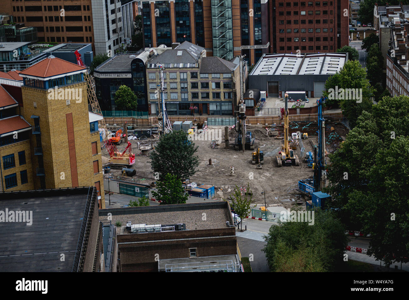 Baustelle gesehen von der Tate - London - Juli 2019 Stockfoto