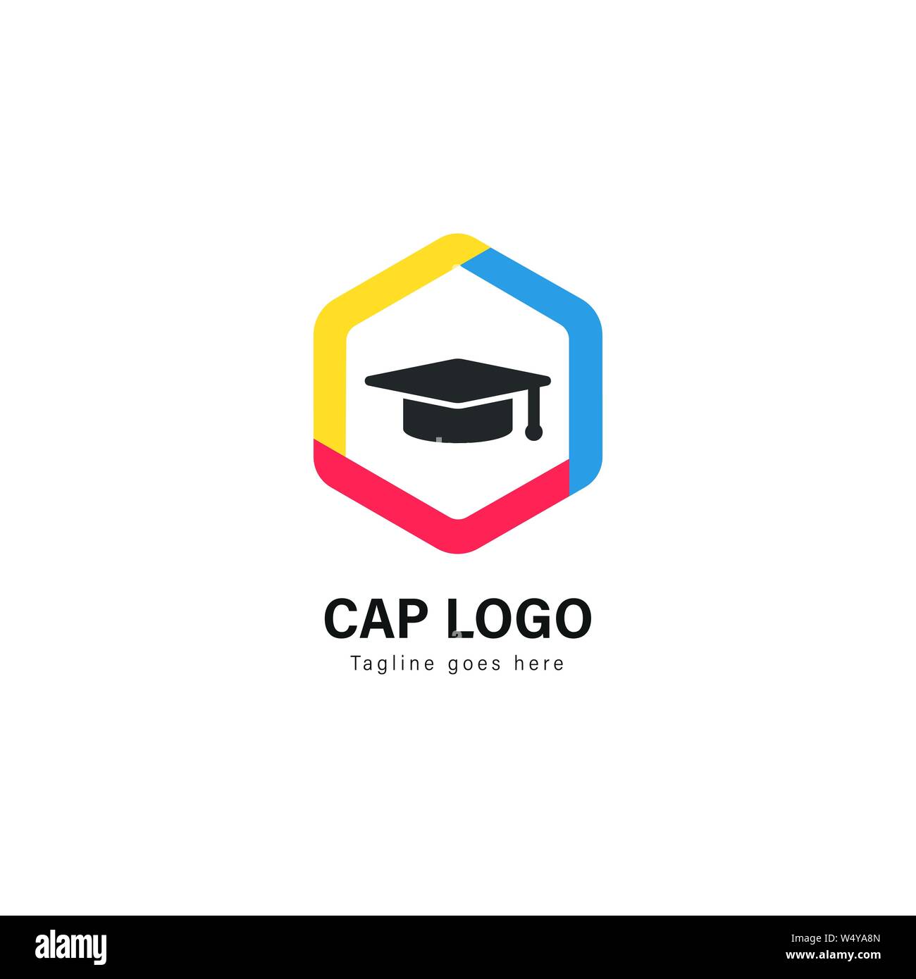 Logo der Universität Template Design. Logo der Universität mit moderner Rahmen auf weißem Hintergrund Stock Vektor