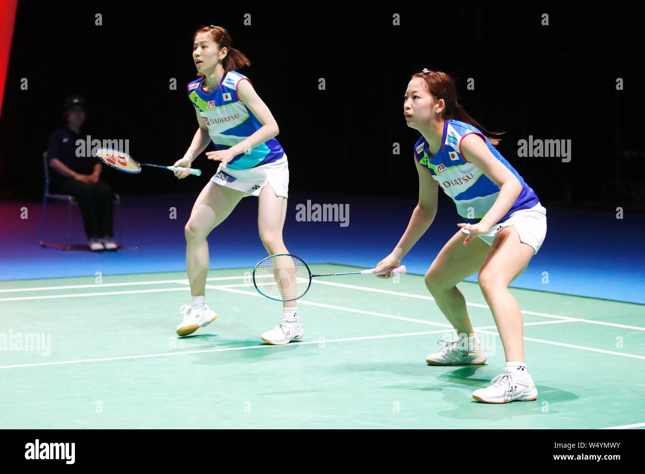 Tokio, Japan. 25. Juli, 2019. Chiharu Shida & Nami Matsuyama (JPN) Badminton: Daihatsu Yonex Japan Open 2019 Women's Doubles an der Musashino Wald Sport Plaza in Tokio, Japan. Credit: Sho Tamura/LBA SPORT/Alamy leben Nachrichten Stockfoto