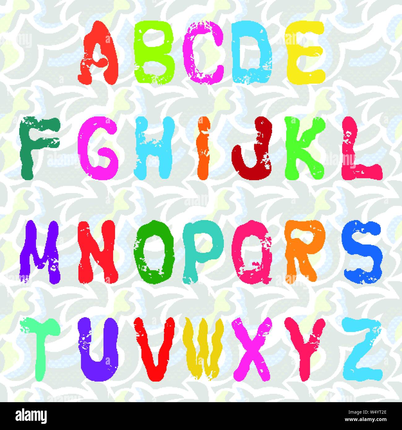 Graffiti alphabet Vector Illustration Collection Stock Vektor