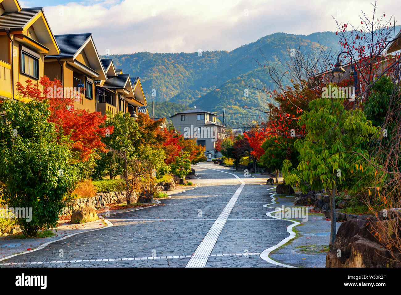 Typische Wohngegend in modernen, urbanen Japanischen Nachbarschaft, Japan Stockfoto