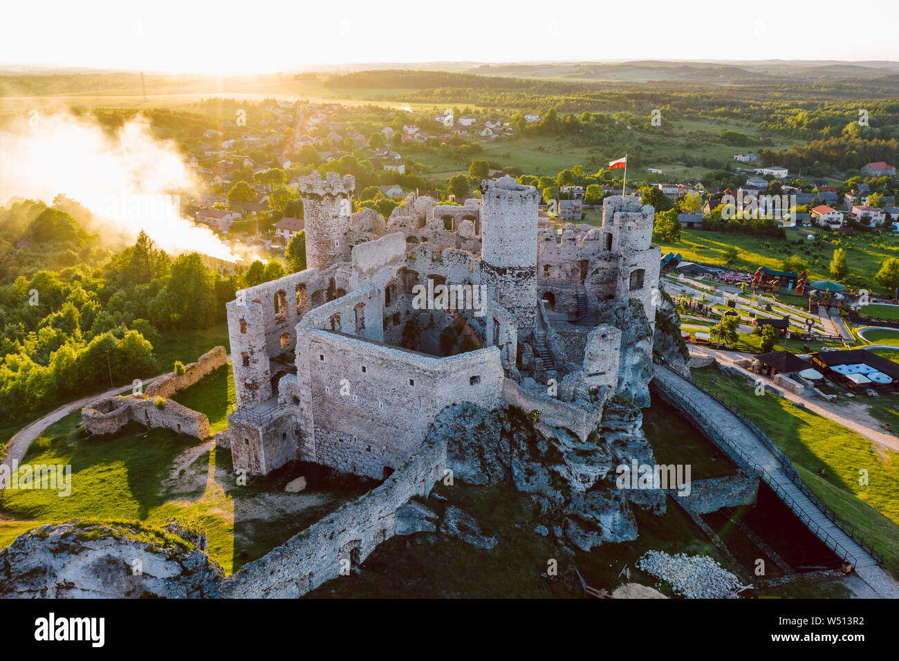 Mittelalterliche Burgruine in Ogrodzieniec, Polen Stockfoto