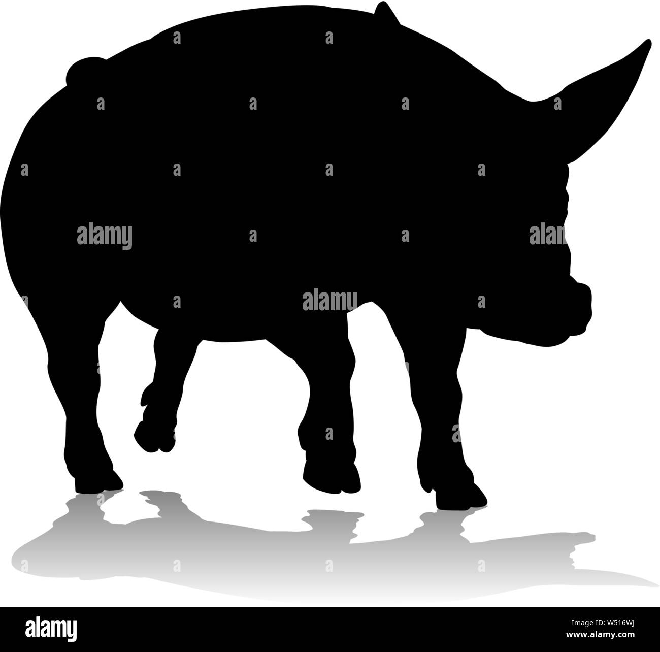 Schwein Silhouette Farm Animal Stock Vektor