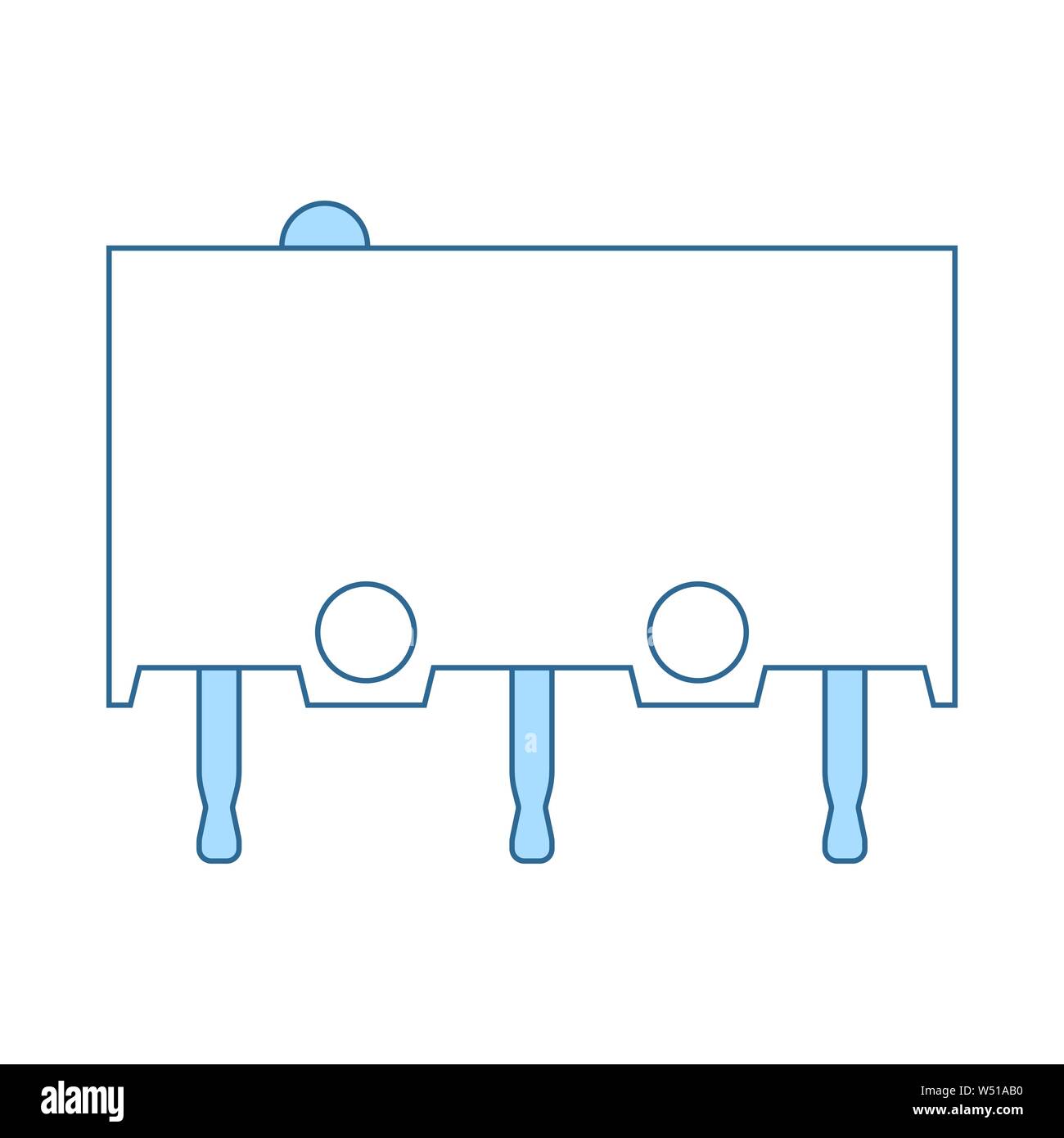 Taste Micro Symbol Symbol. Dünne Linie mit blauer Füllung Design. Vector Illustration. Stock Vektor