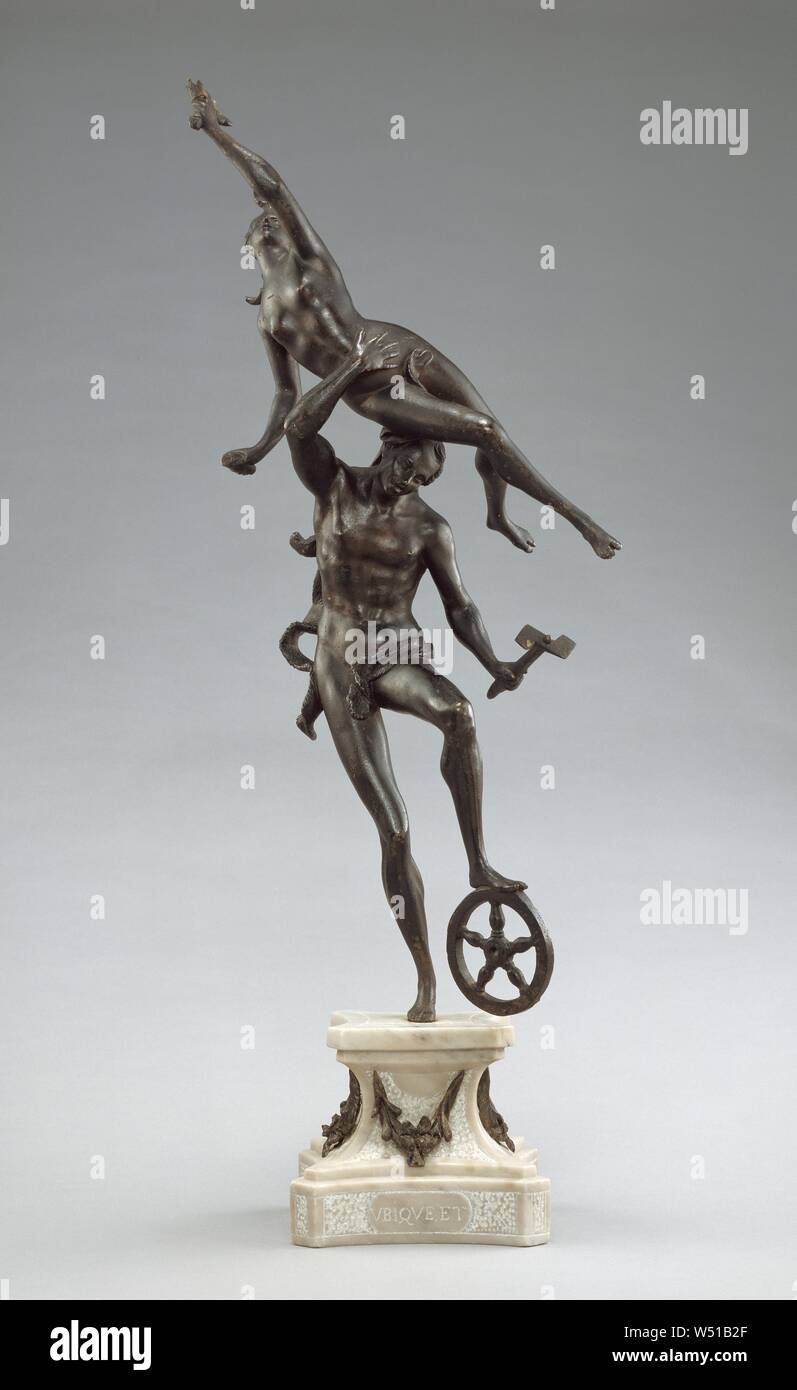 Dummheit und Fortune, Francesco Bertos (Italienisch, aktiv 1693 - 1733), Rom (?), Italien, erste Hälfte des 18. Jahrhunderts, Bronze auf Marmorsockel, 63,2 cm (24 7/8 in Stockfoto