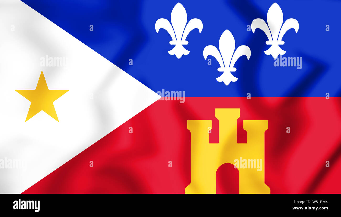 3D-Markierung von Lafayette (Louisiana), USA. 3D-Darstellung. Stockfoto