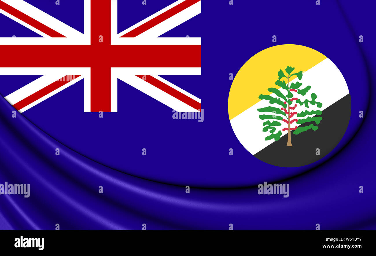 3D-Flagge der Britischen Zentralafrika Protektorat (BCA). 3D-Darstellung. Stockfoto