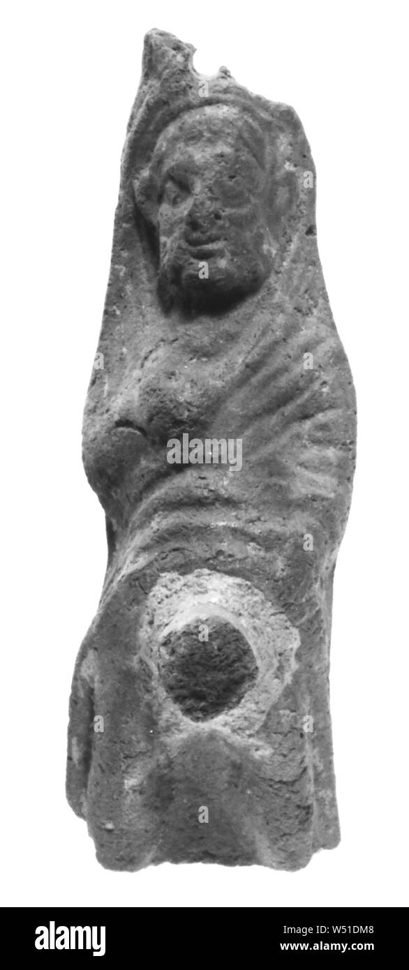 Statuette der grotesken Priapos, Unbekannt, Ägypten, 1./2. Jahrhunderts, Terrakotta (sehr dunkles Rot), 13 cm (5 1/8 in. Stockfoto
