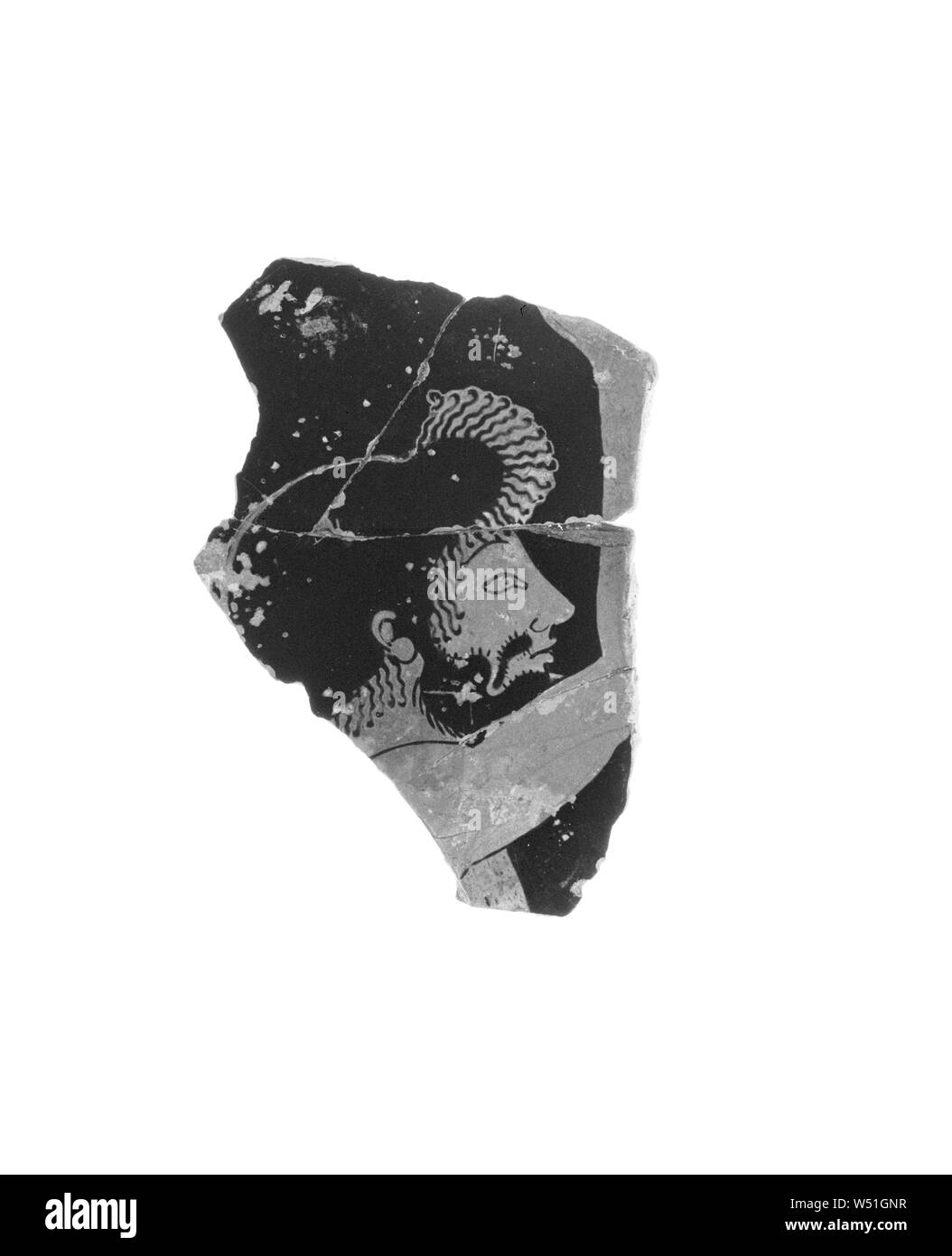 Nachahmung Dachgeschoss Red-Figure Hydria (?) Fragment, Mauro Morani (Italienisch), Athen, Griechenland, Moderne, Terrakotta, 6,9 × 4,8 cm (2 11/16 x 1 7/8 in Stockfoto