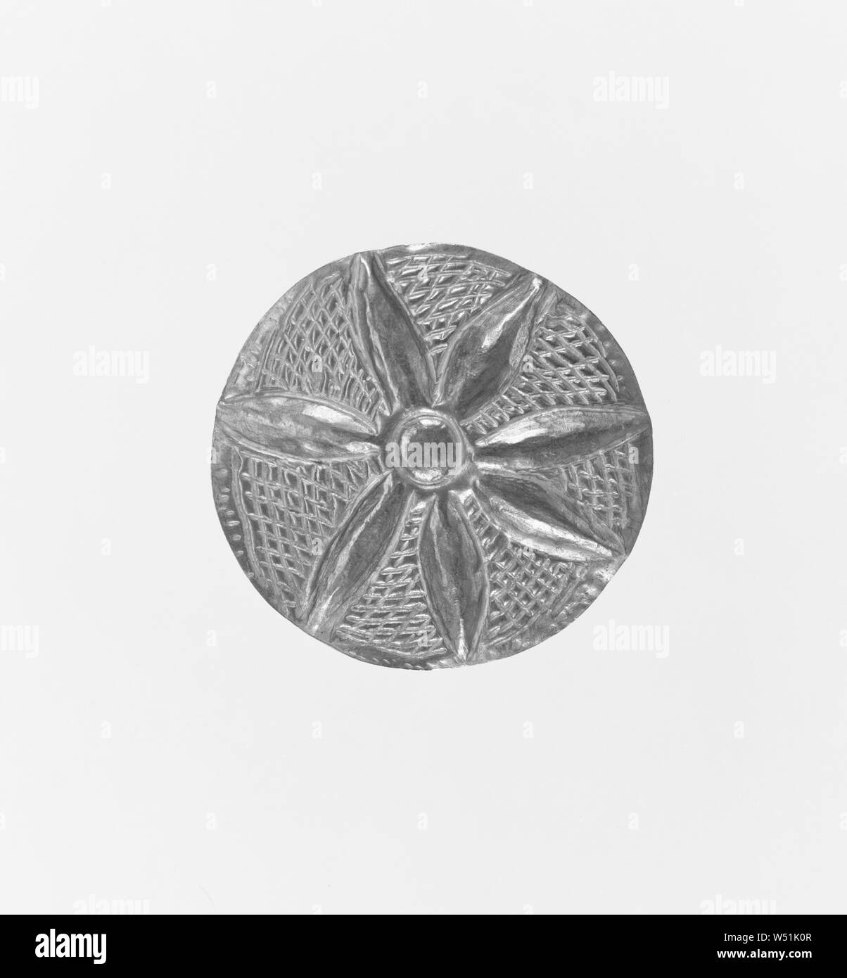 Runde Applique mit Seven-Pointed Star, Unbekannt, 1. Jahrhundert v. Chr. - 1. Jh. N.CHR., Gold Stockfoto