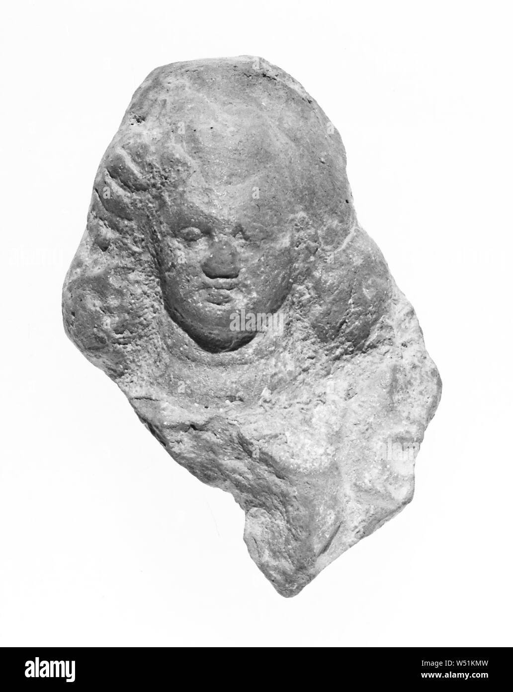 Weiblicher Kopf, Unbekannt, Süditalien, 4. Jahrhundert v. Chr., Terracotta, 5cm (1 15/16 in Stockfoto