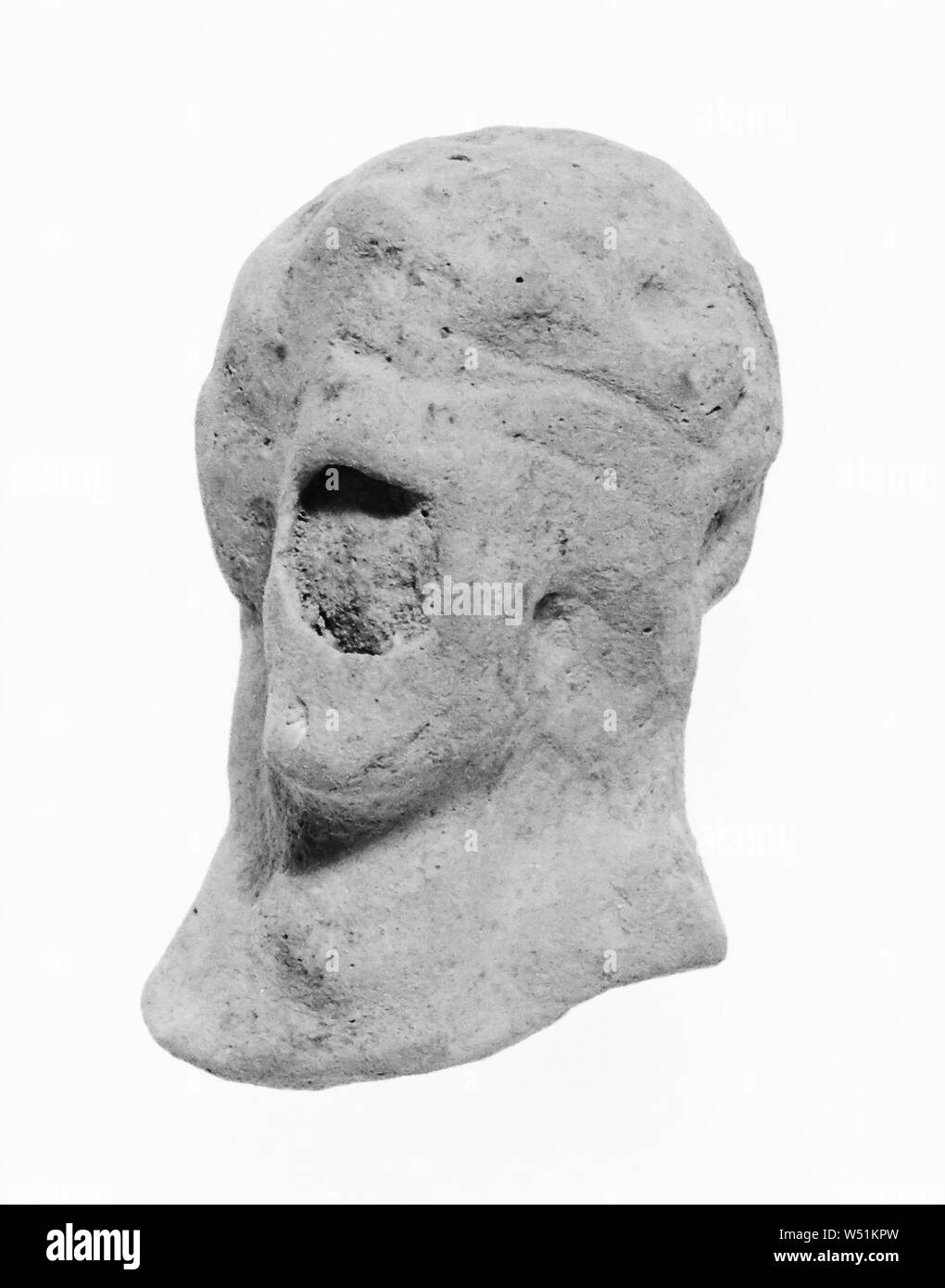 Weiblicher Kopf, Unbekannt, Italien, 6./4. Jahrhundert V.CHR., Terrakotta Stockfoto