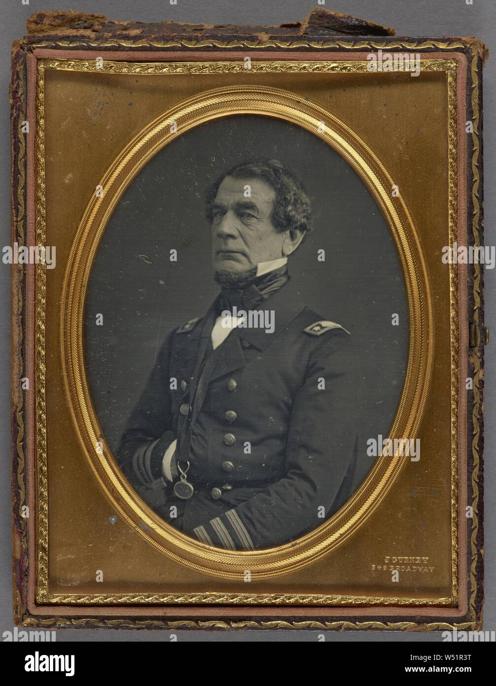 Porträt einer Unbekannten amerikanischen Marine Kapitän, Jeremia Gurney (American, 1812-1895), über 1855, Daguerreotypie Stockfoto